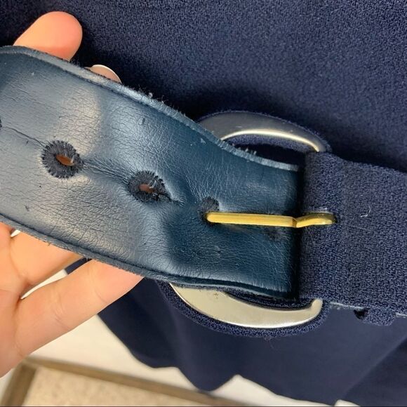 Vintage Premier 80's Wool Wrap Dress w/ Belt S17 - Picture 7 of 8